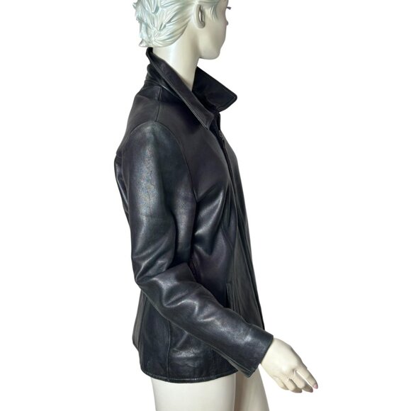1990s Vintage black lambskin jacket by Adler Collection Size PM - Picture 4 of 9